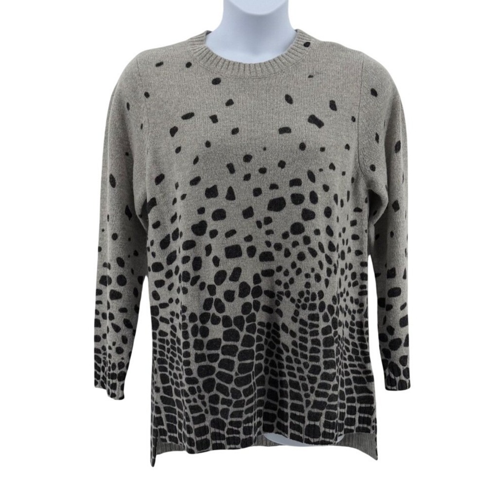 Marina Sport Alpaca Wool Sweater Womens Medium US 14/16 Animal Print NWT $545